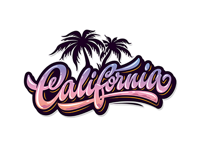 Hey )my easy style "California" design hand lettering print type