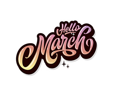 Hello March!!!🏃🏄 yep! design hand lettering print type