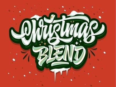 my lettering "Christmas Blend" branding brush calligraphy custom design hand handlettering illustration lettering logo logotype sign sketch type typography
