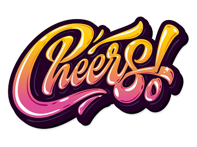 my lettering "Cheers!"