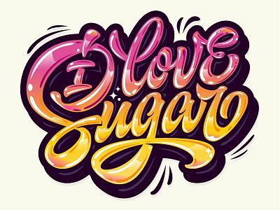 My lettering "I love sugar"