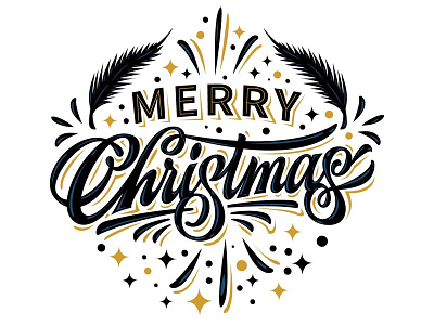 Hey! My lettering "Merry Cristmas" branding calligraphy design font hand handlettering lettering logo logotype print sign sketch tags texture type typography vector