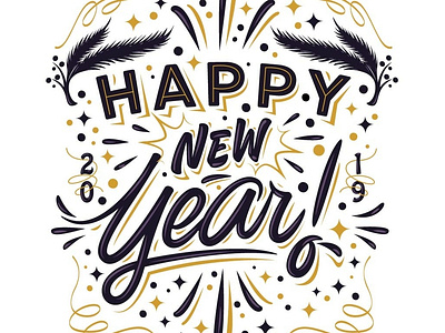 Hey! My lettering "Happy new year!"