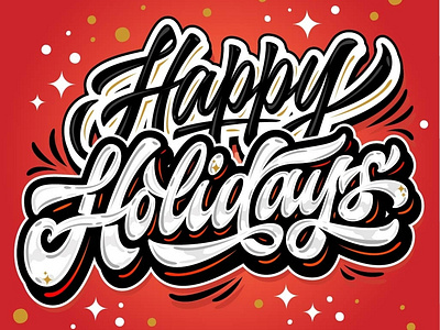 Hey! My lettering "Happy Holidays"