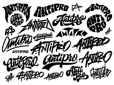 AntiPro calligraphy design font hand handlettering lettering logo sign sketch type