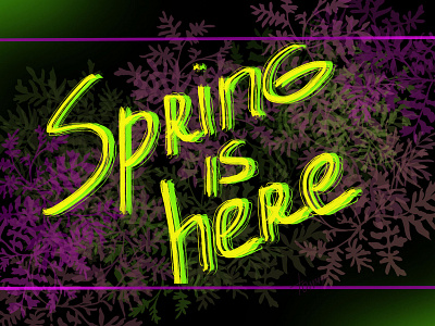 Spring adobe photoshop branding colorful design design has come logo logo design neon colors plants spring typography yippee!