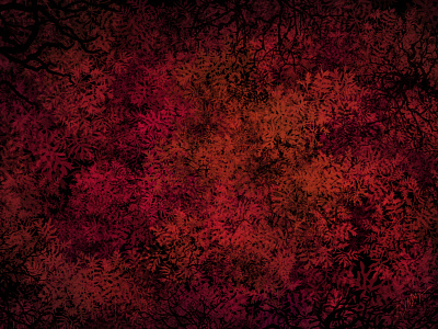 Red forest adobe photoshop art dark art decor decorative environment fire glowing illustration magic nature nature illustration red and black trees wallpaper