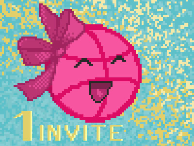 Invite dribbble dribbble invite dribbble invite giveaway illustration invation invite friends invite giveaway pixel art player