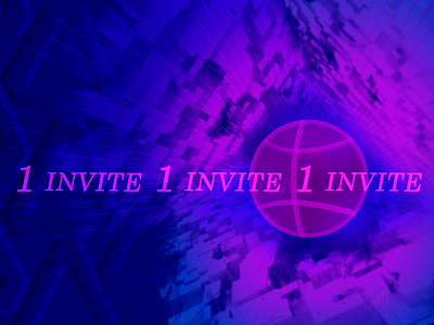 1 invite abstact art cyberpunk decoration dribbble dribbble invite dribbbleinvite giveaway illustration invitation invite invite design
