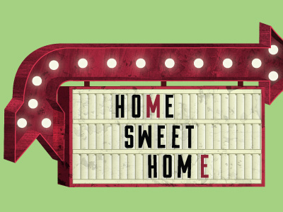 Home Sweet Home arrow marquee red rusty sign
