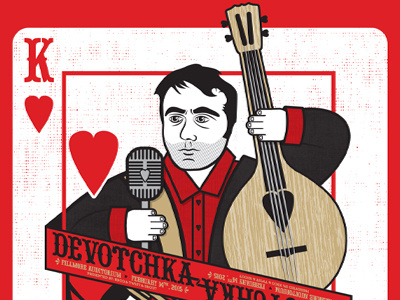 Valentine's Poster devotchka gig poster playing card red