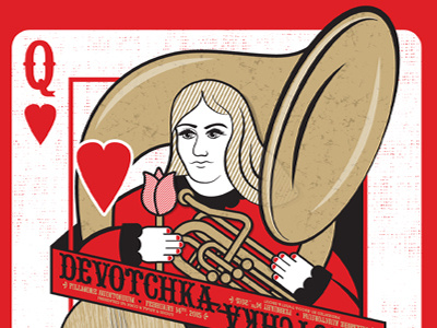 Valentine's Poster devotchka gig poster playing card red