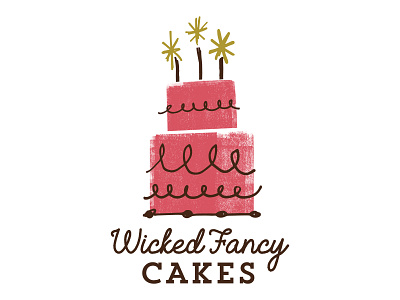 Wicked Fancy Cakes Initial Options baking birthday cake illustration retro