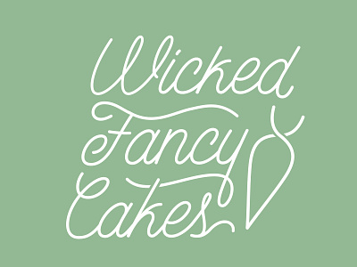 Wicked Fancy Cakes Initial Options baking cake logo retro script typography