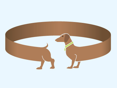 Chasing Your Tail dog weiner dog circle illustration