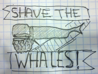 Three hour meeting... beard meeting shave sketch whale