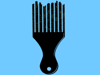City Pick blue city hair hairpick illustration