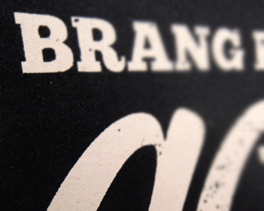 Brang Detail bacon black macro one color screenprint