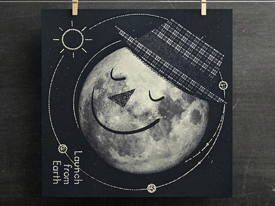 Moon Shot 60s apollo 11 illustration mid century moon outer space retro screenprint space