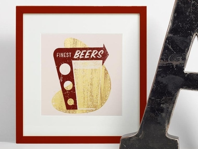 Finest Beers Marquee Print beer marquee retro screen print screenprint signage wall art