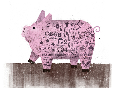 Tattoo Zoo - Pig illustration ink pig piggy pink punk tattoo zoo