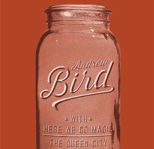 Andrew Bird Mason Jar andrew bird bevel glass jar orange screenprint
