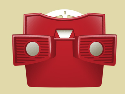 View Master halftone red toy view master
