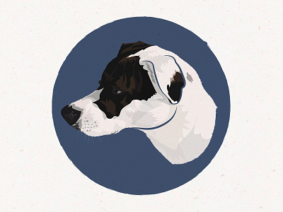Dog Portrait (The Dark One) animal blue dog illustration portrait