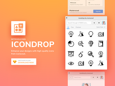 ICONDROP - A SketchApp Plugin icondrop iconpack icons iconscout plugin sketch