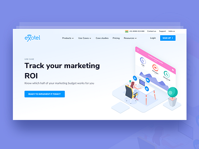 Track your marketing ROI illustration design illusration marketing page site ui web website