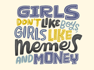 Memes and Money design doodle drawing handlettered handlettering illo illustration ink drawing lettering lettering art procreate