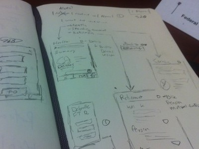 Mobile App Planning Party app mobile mockup sketch