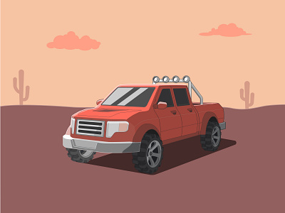 Desert pickup design flat graphic design illustration illustrator vector