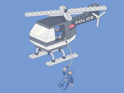 Lego police helicopter design flat graphic design icon illustration illustrator logo vector
