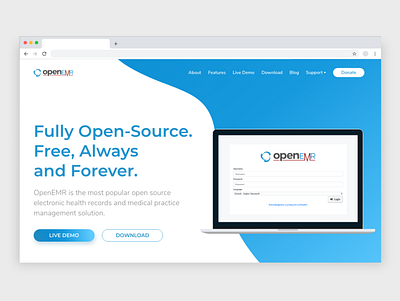 OpenEMR Landing Page Redesign landing page medical redesign software