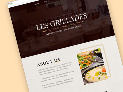 Les Grillades Redesign food landing page mediterranean restaurant