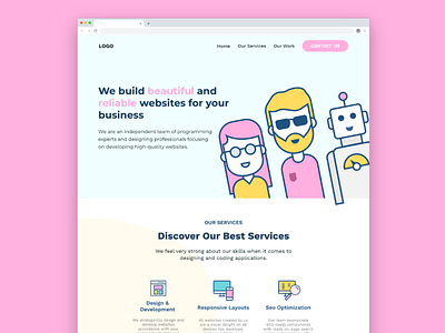 Web Development Agency agency colorful company fun landing page web development