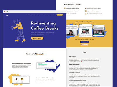 Meet Cafecito Redesign colorful colors fun funky illustration landing page random
