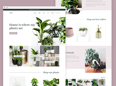 Plant Ecommerce Store company eco ecommerce landing page mini minimal modern nature plant ui