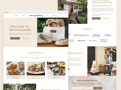 BigSur Bakery Redesign bakery ecommerce landing page minimal modern