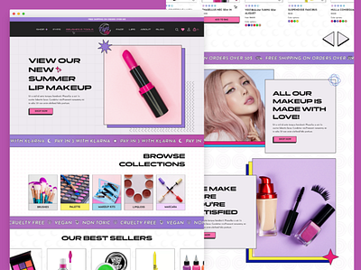 Makeup Brand E-commerce Website Design anime ecommerce illustration makeup modern retro