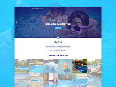 Prestigious Pools - Website - Home Page Design home page pools water