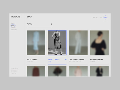 Shopping Page, HUNNAS branding design fashion gallery minimal ui ui design web web design website