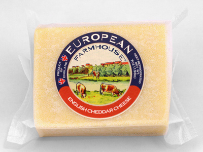 English Cheddar Cheese Vintage Style Label cheese european imported label letterpress packaging vintage