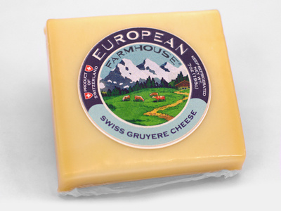 Swiss Gruyere Vintage Style Label cheese european imported label letterpress packaging vintage