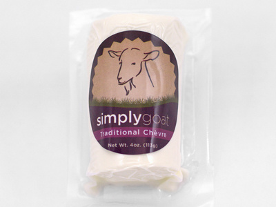 Simply Goat Traditional Chèvre cheese chevre design food goat label packaging