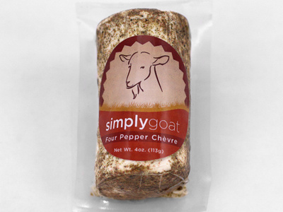 Simply Goat Four Pepper Chèvre cheese chevre design food goat label packaging