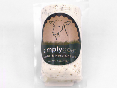 Simply Goat Garlic & Herb Chèvre cheese chevre design food goat label packaging