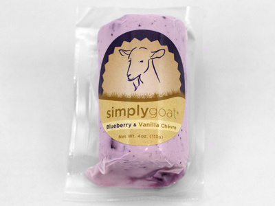 Simply Goat Blueberry & Vanilla Chèvre cheese chevre design food goat label packaging