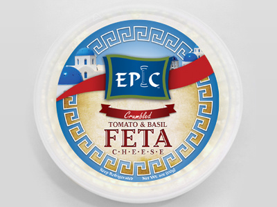 Epic Crumbled Tomato & Basil Feta branding cheese design feta food label packaging